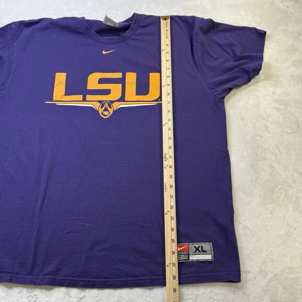 VTG Y2K Nike Team LSU Tigers T Shirt‎ Purple XL Swoosh NCAA